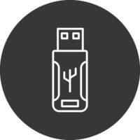 Flash Drive Line Inverted Icon Design vector