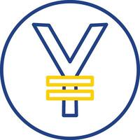 Yen Coin Line Two Colour Icon Design vector