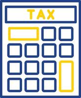 Tax Calculator Line Two Colour Icon Design vector