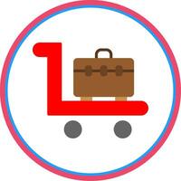 Trolley Flat Circle Icon vector