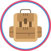 Rucksack Flat Circle Icon vector