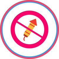 No Firework Flat Circle Icon vector