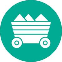 Mining Cart Multi Color Circle Icon vector