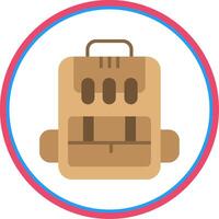 Backpack Flat Circle Icon vector