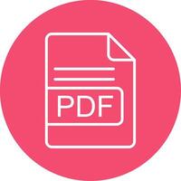 PDF File Format Multi Color Circle Icon vector