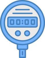 Pressure Gauge Line Filled Blue Icon vector