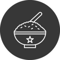 arroz línea invertido icono diseño vector