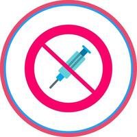 No Needle Flat Circle Icon vector