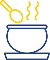 Soup Line Two Colour Icon Design vector