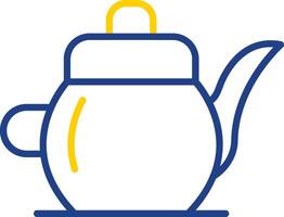 Tea Pot Line Two Colour Icon Design vector