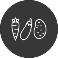 vegetales línea invertido icono diseño vector