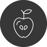 manzana línea invertido icono diseño vector