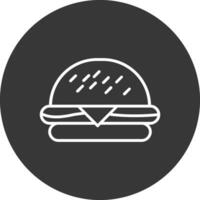 hamburguesa línea invertido icono diseño vector