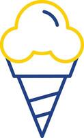 Cone Ice Cream Line Two Colour Icon Design vector