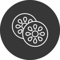 Kiwi Line Inverted Icon Design vector