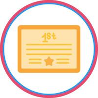 certificado plano circulo icono vector