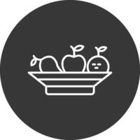 Fruta línea invertido icono diseño vector