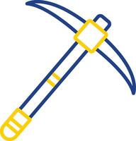 Pickaxe Line Two Colour Icon Design vector