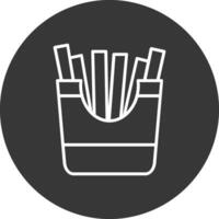 French Fries Line Inverted Icon Design vector