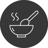 Soup Line Inverted Icon Design vector