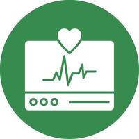 ECG Monitor Multi Color Circle Icon vector