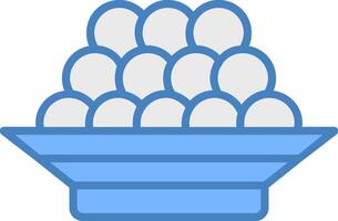 Caviar Line Filled Blue Icon vector