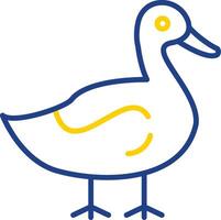 Duck Line Two Colour Icon Design vector