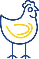 Chicken Line Two Colour Icon Design vector