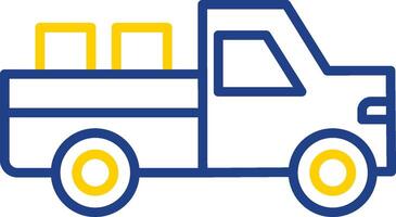 Pickup Truck Line Two Colour Icon Design vector