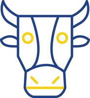 Cow Line Two Colour Icon Design vector