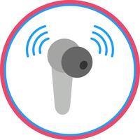 Earbud Flat Circle Icon vector