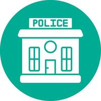 Police Station Multi Color Circle Icon vector