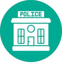 Police Station Multi Color Circle Icon vector