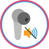 Earbud Flat Circle Icon vector