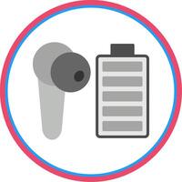 Earbud Flat Circle Icon vector