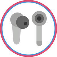 Earbud Flat Circle Icon vector