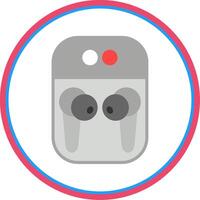 Earbuds Flat Circle Icon vector