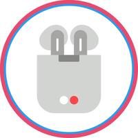 Earbuds Flat Circle Icon vector