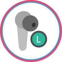 Earbud Flat Circle Icon vector