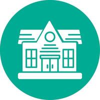 Bungalow Multi Color Circle Icon vector