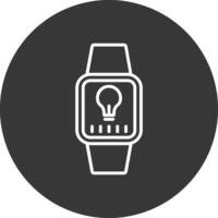 reloj de pulsera línea invertido icono diseño vector