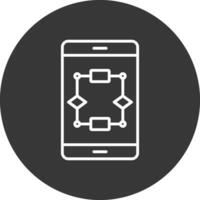 Algorithm Line Inverted Icon Design vector