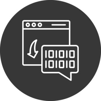 Binary Code Line Inverted Icon Design vector