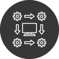 Workflow Line Inverted Icon Design vector