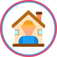 House Flat Circle Icon vector