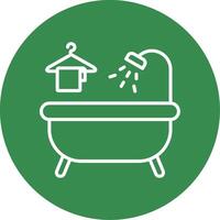 Bathtub Multi Color Circle Icon vector