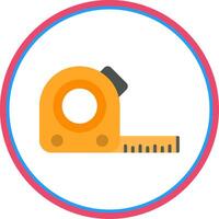 Tape Measure Flat Circle Icon vector