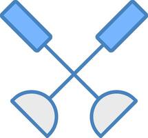 Paddle Line Filled Blue Icon vector