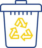 Recycle Bin Line Two Colour Icon Design vector