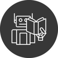 Robot Line Inverted Icon Design vector